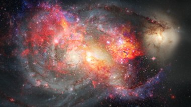 Nebula ve sarmal galaksiler uzayda. Bu görüntünün elementleri NASA tarafından desteklenmektedir.