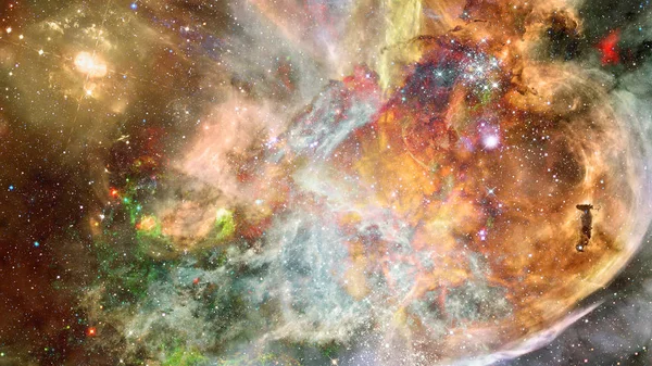 Νεφέλωμα Και Αστέρια Στο Βαθύ Διάστημα Λαμπερό Μυστηριώδη Σύμπαν Στοιχεία — Φωτογραφία Αρχείου
