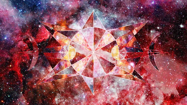 Αφηρημένη Hipster Γεωμετρικό Υπόβαθρο Τρίγωνα Κύκλοι Νεφέλωμα Αστέρια Και Galaxy — Φωτογραφία Αρχείου