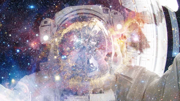 Astronauta Espacio Exterior Arte Ciencia Ficción Elementos Esta Imagen Proporcionados — Foto de Stock