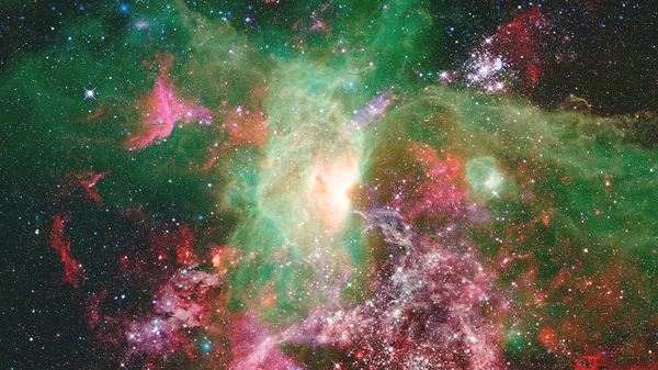 夜空中点缀着星星和星云 美国航天局提供的这一图像的要素 — 图库照片