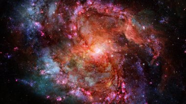 Yıldızlı derin uzay - Bulutsusu ve galaksi