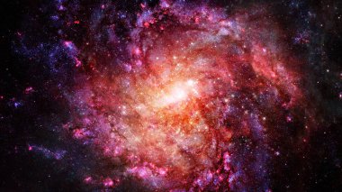 Nebula ve galaksiler uzayda. Bu görüntünün elementleri NASA tarafından desteklenmektedir.