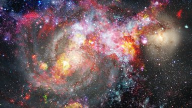 Patlama süpernova. Parlak yıldız bulutsu. Uzak galaksi. Yeni yıl havai fişekler. Soyut resim. Nasa tarafından döşenmiş bu görüntü unsurları.