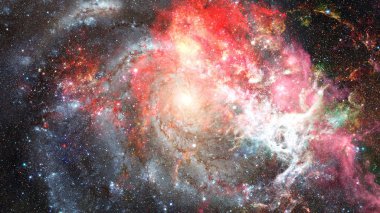 Nebula ve galaksiler uzayda. Bu görüntünün elementleri NASA tarafından desteklenmektedir.