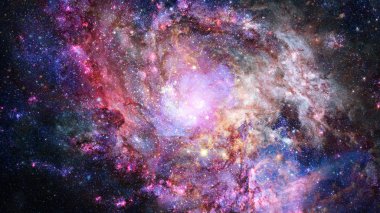 Nebula ve galaksiler uzayda. Bu görüntünün elementleri NASA tarafından desteklenmektedir.