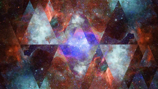 Пространство туманности и священная геометрия. Элементы этого изображения предоставлены НАСА . — стоковое фото