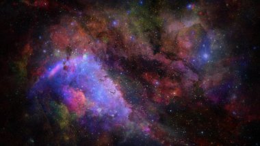 Nebula ve galaksi uzayda. Bu görüntünün elementleri NASA tarafından desteklenmektedir.