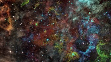 Galaksi ve nebula. Bu görüntünün elementleri NASA tarafından desteklenmektedir