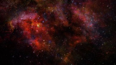 Karanlık uzayda nebula ve galaksiler. Bu görüntünün elementleri NASA tarafından desteklenmektedir.