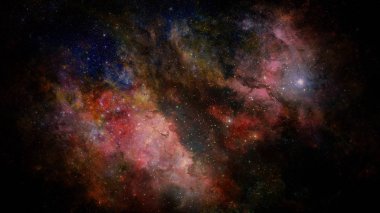 Nebula ve galaksi uzayda. Bu görüntünün elementleri NASA tarafından desteklenmektedir.