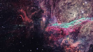 Karanlık uzayda nebula ve galaksiler. Bu görüntünün elementleri NASA tarafından desteklenmektedir.