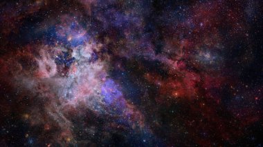 Nebula ve galaksiler uzayda. Bu görüntünün elementleri NASA tarafından desteklenmektedir.