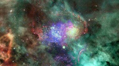 Yıldızlı derin uzay - Bulutsusu ve gökada. Nasa tarafından döşenmiş bu görüntü unsurları.