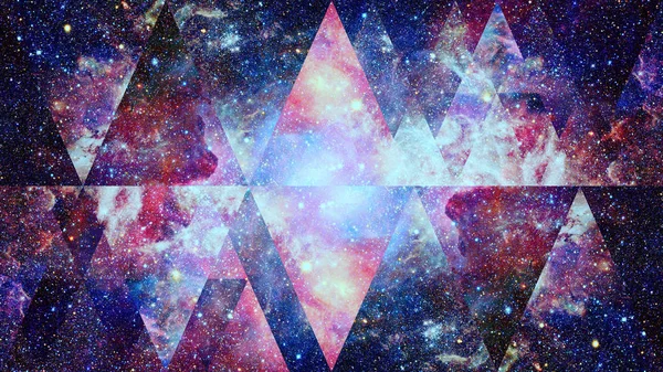 Imagen Nebulosa Galaxia Collage Geometría Sagrada Cosmos Abstractos Elementos Esta —  Fotos de Stock