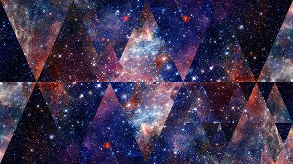 Universo Nebulosa Galaxia Collage Geometría Sagrada Espacio Exterior Abstracto Elementos — Foto de Stock