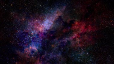 Nebula ve galaksiler uzayda. Bu görüntünün elementleri NASA tarafından desteklenmektedir.