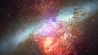 Nebula ve galaksi uzayda. Bu görüntünün elementleri NASA tarafından desteklenmektedir.