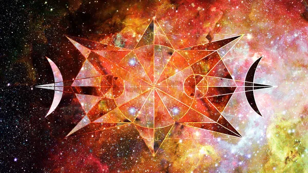 Abstrakta Hipster Geometrisk Bakgrund Med Trianglar Cirklar Nebulosa Stjärnor Och — Stockfoto