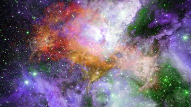 Nebula ve galaksi uzayda. Bu görüntünün elementleri NASA tarafından desteklenmektedir.