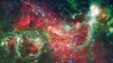 Nebula ve galaksiler uzayda. Bu görüntünün elementleri NASA tarafından desteklenmektedir.