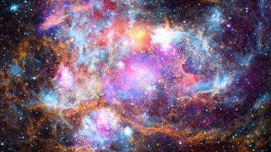 Nebula ve galaksi uzayda. Bu görüntünün elementleri NASA tarafından desteklenmektedir.