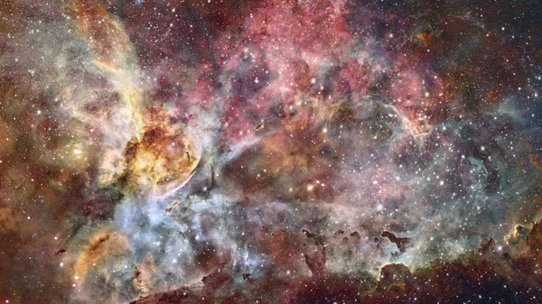 星云和黑暗空间中的星系美国航天局提供的这一图像的要素 — 图库照片