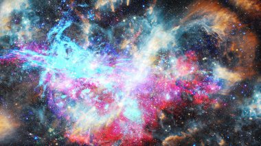 Nebula ve galaksiler uzayda. Bu görüntünün elementleri NASA tarafından desteklenmektedir.