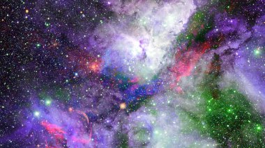 Nebula ve galaksiler uzayda. Bu görüntünün elementleri NASA tarafından desteklenmektedir.