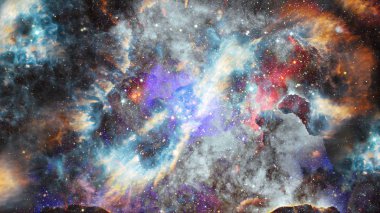 Nebula ve galaksi uzayda. Bu görüntünün elementleri NASA tarafından desteklenmektedir.