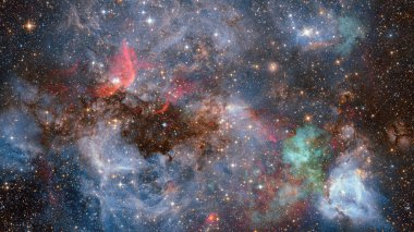 Yıldızlı derin uzay - Bulutsusu ve galaksi