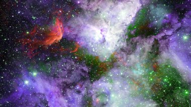 Yıldızlı derin uzay - Bulutsusu ve galaksi