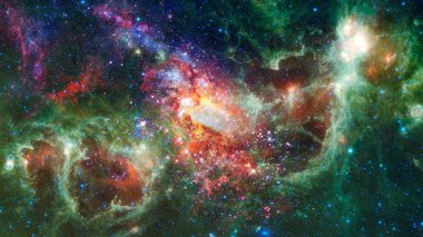 Parlayan sarmal galaksi. NASA tarafından desteklenen bu görüntünün elementleri.