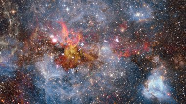 Yıldızlı ve nebulalı gece gökyüzü. Bu görüntünün elementleri NASA tarafından desteklenmektedir.