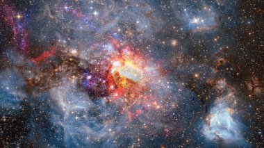 Parlayan sarmal galaksi. NASA tarafından desteklenen bu görüntünün elementleri.