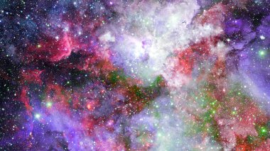 Uzaya karşı parlayan nebula ve yıldız alanı. Bu görüntünün elementleri NASA tarafından desteklenmektedir.