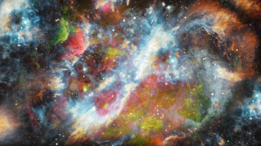 Nebula ve galaksi uzayda. Bu görüntünün elementleri NASA tarafından desteklenmektedir.