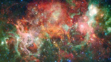 Yıldızlı derin uzay - Bulutsusu ve galaksi