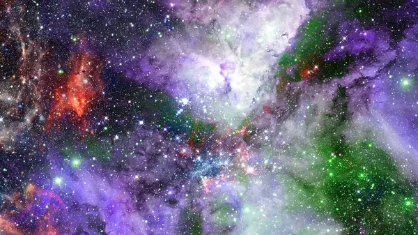 Kosmiska Galaxy Bakgrund Med Nebula Stardust Och Ljusa Lysande Stjärnor — Stockfoto