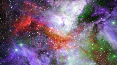 Nebula ve galaksiler uzayda. Bu görüntünün elementleri NASA tarafından desteklenmektedir.