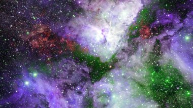 Karanlık uzayda nebula ve galaksiler. Bu görüntünün elementleri NASA tarafından desteklenmektedir.