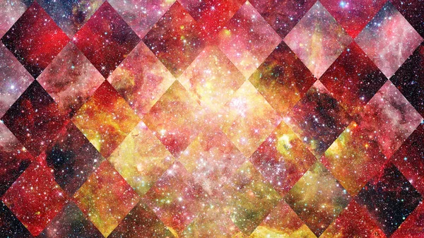 Universo Nebulosa Galaxia Collage Geometría Sagrada Espacio Exterior Abstracto Elementos — Foto de Stock