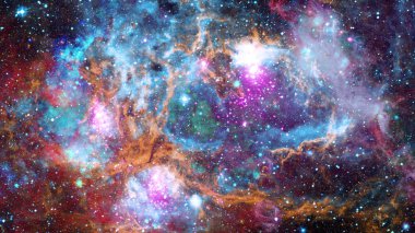 Renkli Bulutsusu ve evrendeki yıldızların açık yıldız kümesi. Nasa tarafından döşenmiş bu görüntü unsurları.