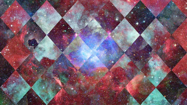 Abstract Hipster Geometric Background Triangles Circles Nebula Stars Galaxy Elements — Stock Photo, Image