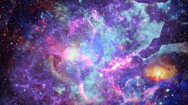 Renkli Bulutsusu ve evrendeki yıldızların açık yıldız kümesi. Nasa tarafından döşenmiş bu görüntü unsurları.