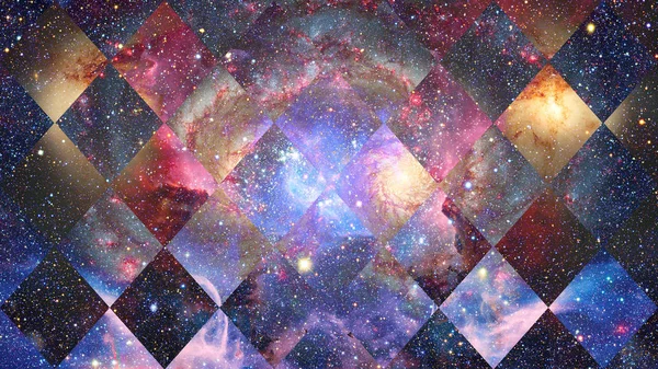 Fondo Geométrico Hipster Abstracto Con Triángulos Círculos Nebulosas Estrellas Galaxias —  Fotos de Stock