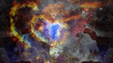 Nebula ve galaksi uzayda. Bu görüntünün elementleri NASA tarafından desteklenmektedir.