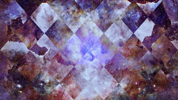 银河和神圣的几何拼贴画 抽象外空 Nasa 提供的这个图像的元素 — 图库照片