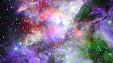 Nebula ve galaksi uzayda. Bu görüntünün elementleri NASA tarafından desteklenmektedir.