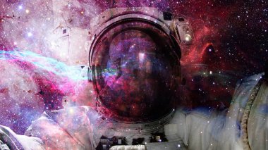 Karanlık uzayda nebula ve galaksiler. Bu görüntünün elementleri NASA tarafından desteklenmektedir.